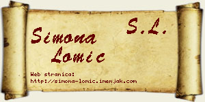 Simona Lomić vizit kartica